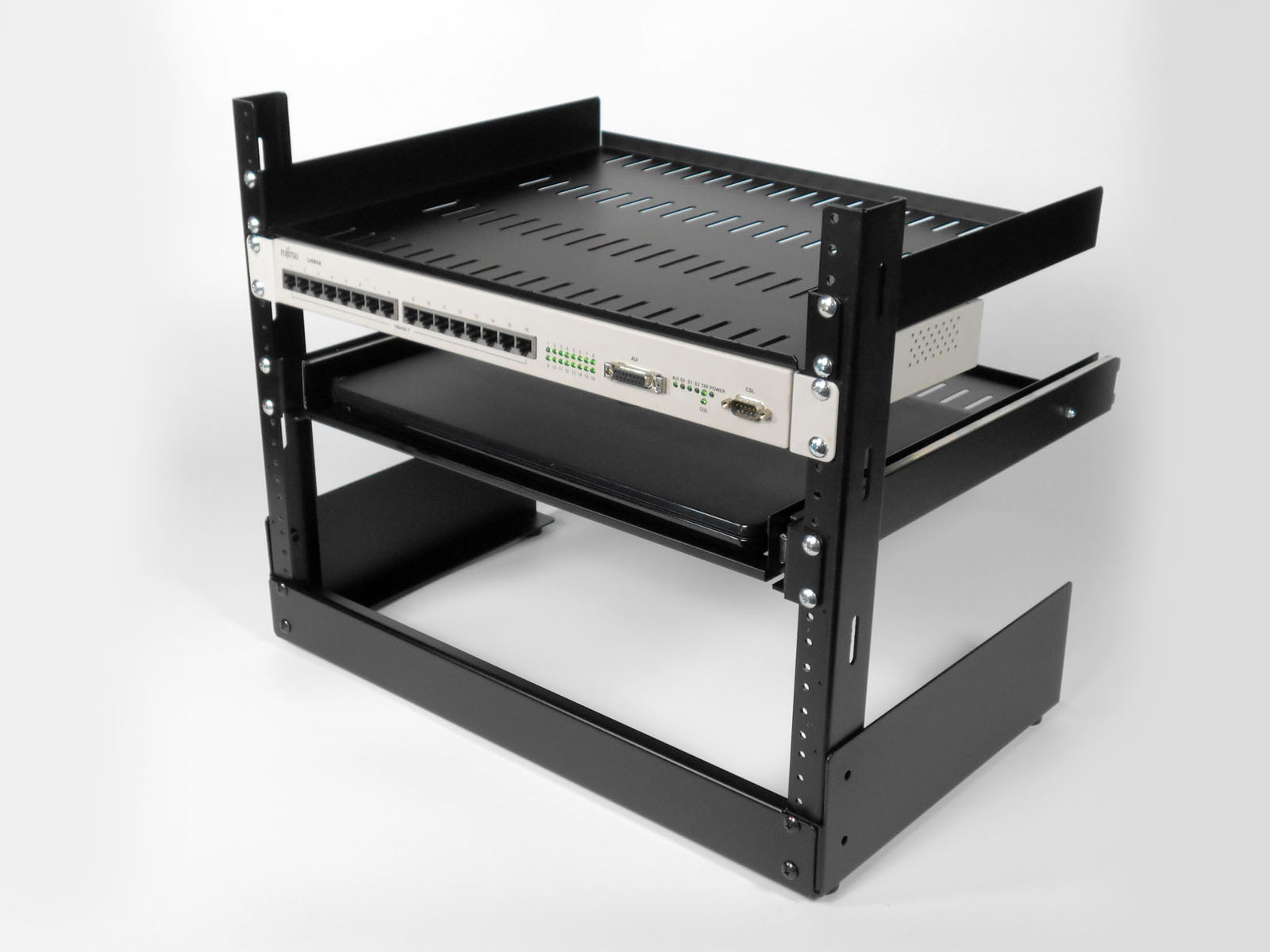 机上19 Rack 8U デスク上設置ラック19インチ機器設置可 スライド棚
