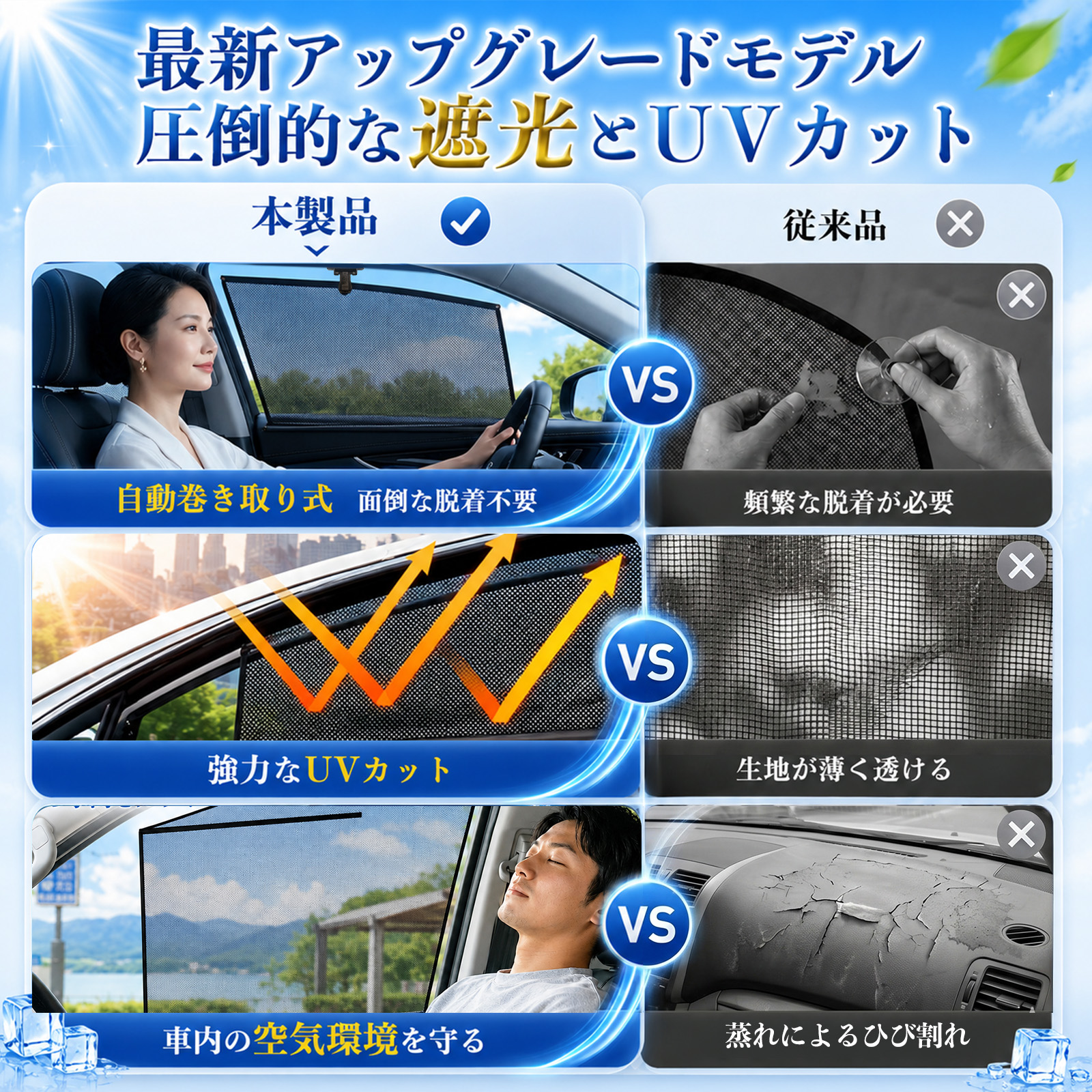 ホンダ フリード GT系 サンシェード ロール式 車用 メッシュ カーテン
