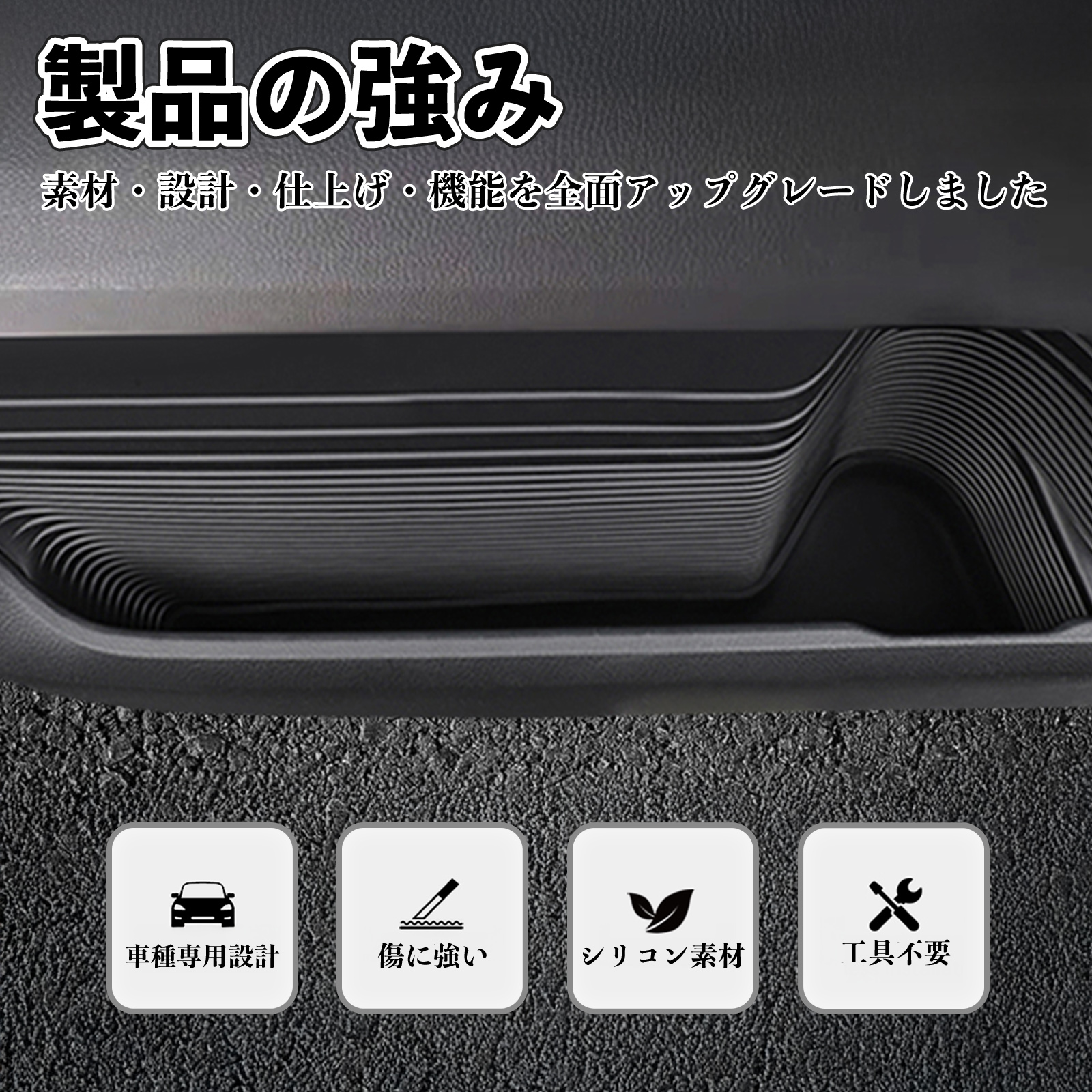 NBOX N-BOX Custom JF3 JF4 フロントドア 収納 トレイ シリコン 内装パーツ 水洗い可能 傷つき防止 保護 小物入れ 衝撃吸収 2点セット WeCar |  | 01