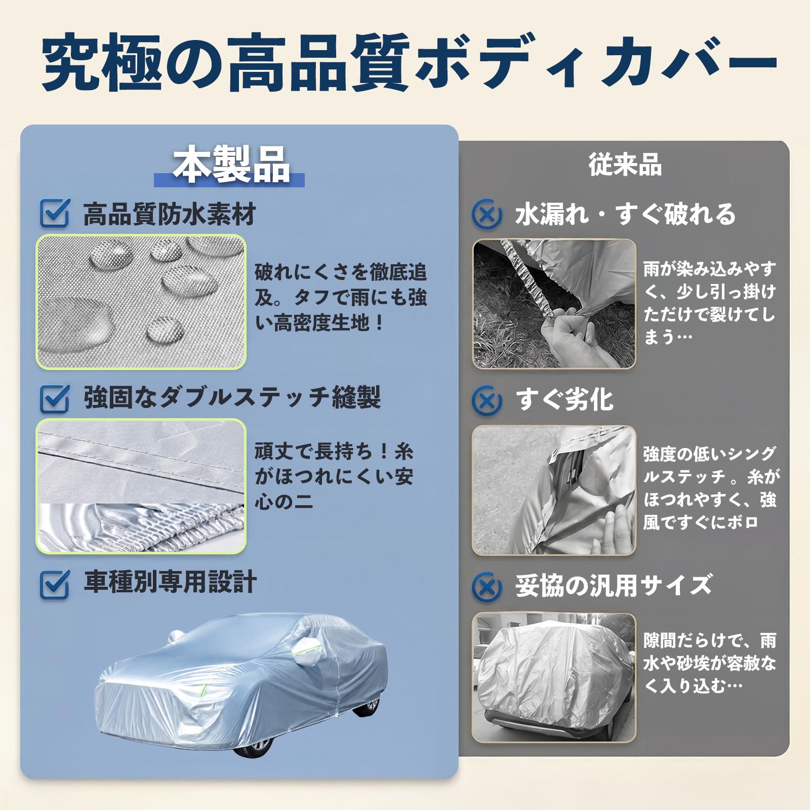 トヨタ 86 ZN6 ボディカバー 車用 車カバー ドア開閉可能 サイドジッパー付き 防水 防塵 蛍光反射 防風ベルト付き WeCar 関連画像3
