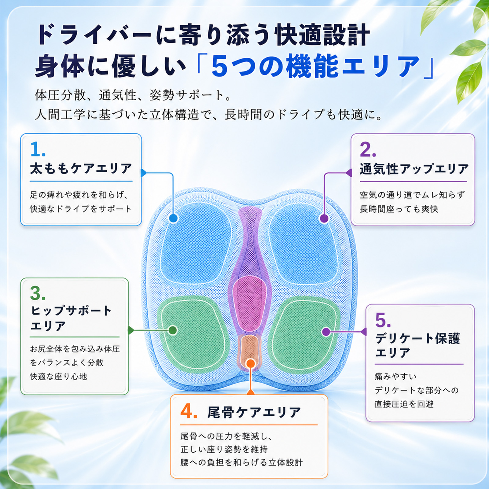 トヨタ カローラアクシオ 互換性 シートクッション 車用 クッション 座布団 U字型 冷感 通気性 高反発 ハニカム構造 蒸れない 体圧分散 滑り止め 特大 車 WeCar |  | 13