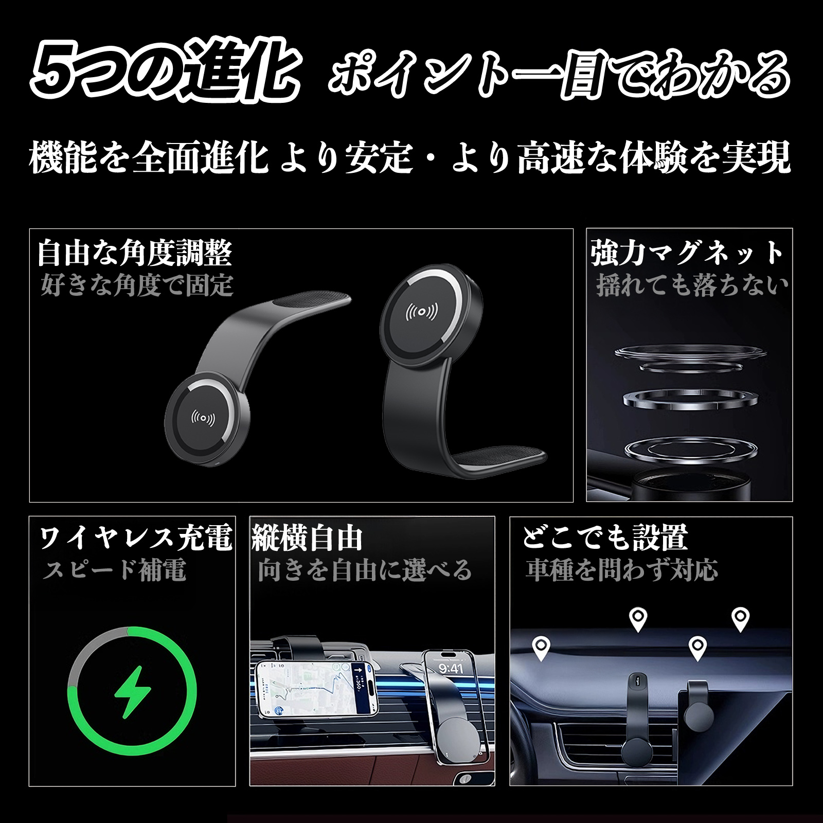 トヨタ 86 ZN6 車載ホルダー スマホホルダー ワイヤレス充電 15W