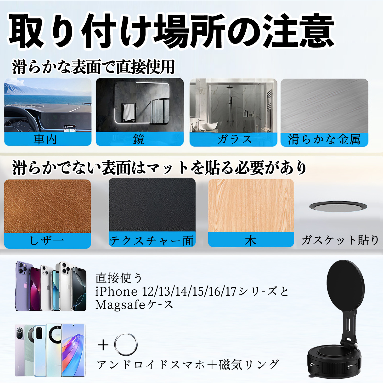 初期型YPJ-RやCにどうぞ！ 1/4マグネットセット 取付サポートも可 トヨタ C-HR CHR ZYX10 NGX50 スマホホルダー 車載ホルダー マグネット