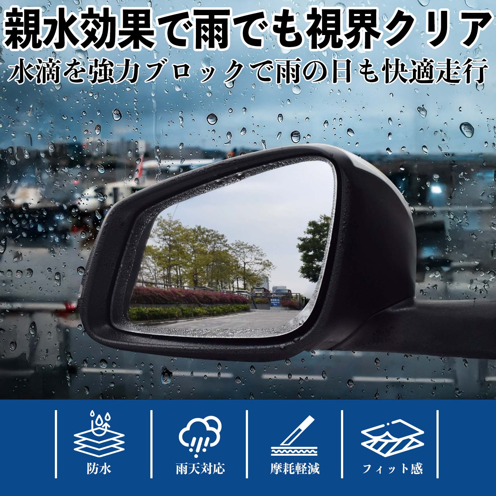 ZR-V RZ3〜6 親水 ミラーフィルム 車用 ドアミラー サイドミラー 視界