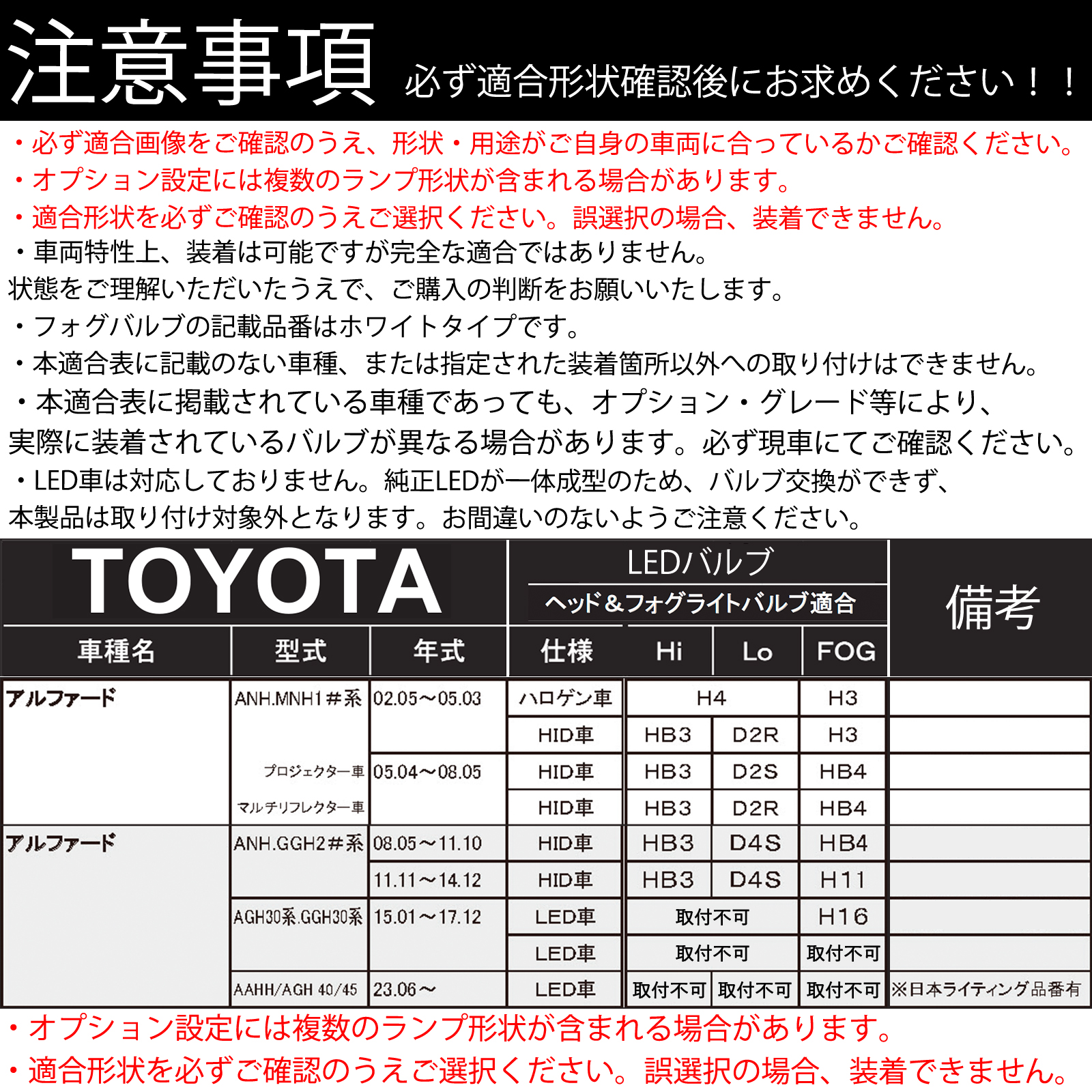トヨタ アルファー ド 10系 20系 30系 40系 LED バルブ ヘッドライト フォグランプ ホワイト D2S/R D4S/R 爆光 Hi/Lo FOG 12V ファンレス WeCar |  | 03