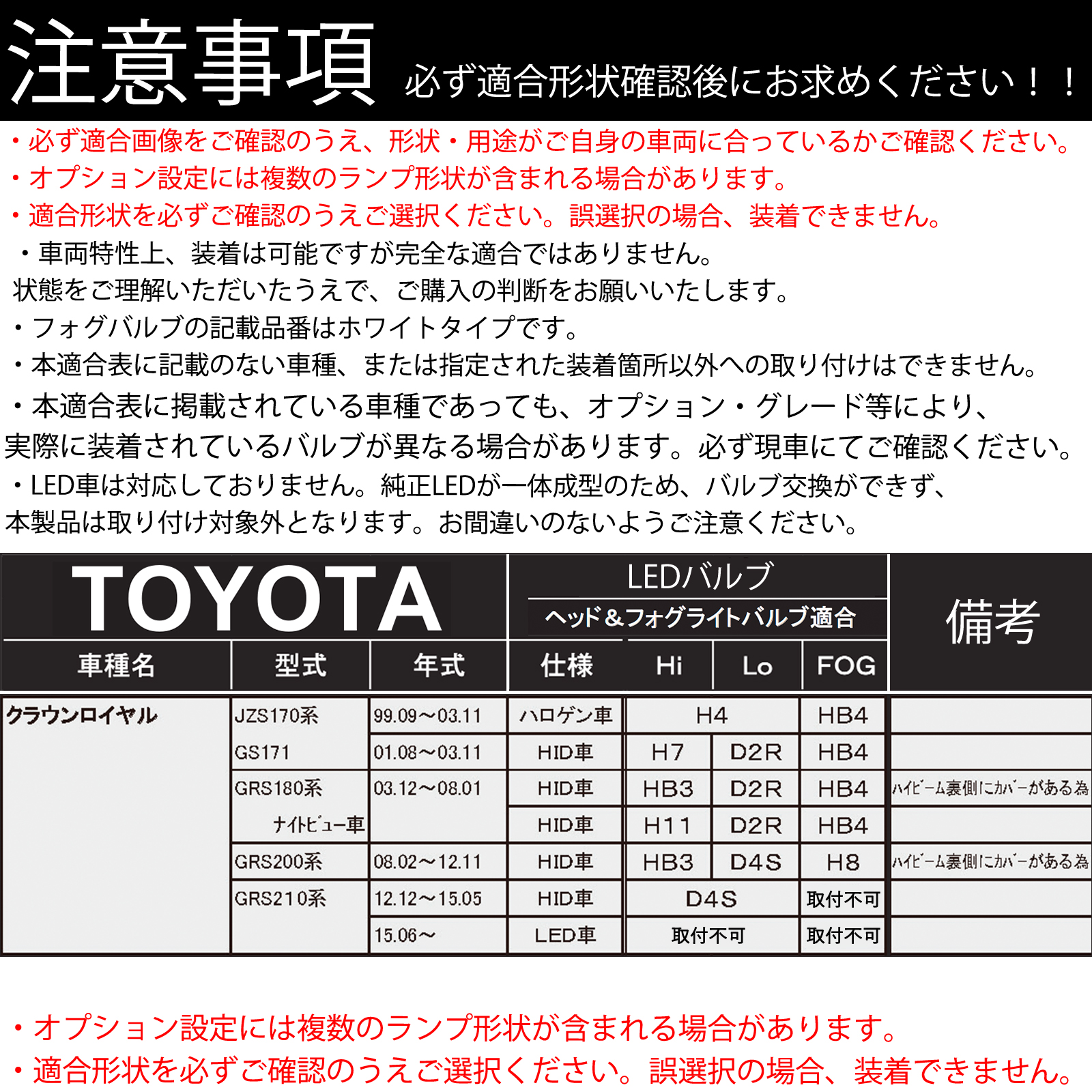 トヨタ クラウンロイヤル JZS170系 180系 200系 210系 LED バルブ ヘッドライト フォグランプ ホワイト D2S/R D4S/R 爆光 Hi/Lo FOG 12V ファンレス WeCar |  | 03