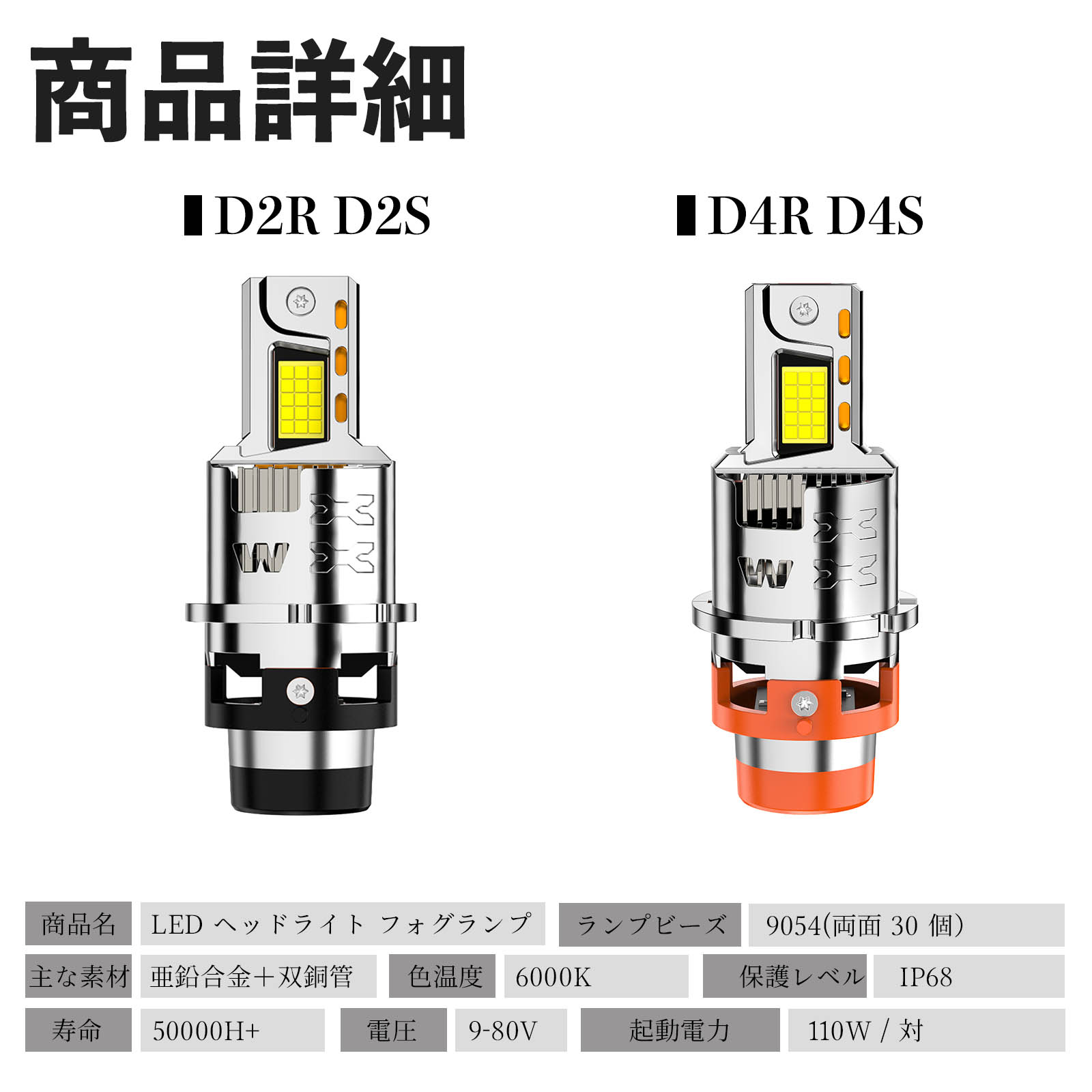 マツダ アクセラスポーツ BK3P BK5P BKEP BM BL# LED バルブ ヘッドライト フォグランプ ホワイト D2S/R D4S/R 爆光 Hi/Lo FOG 12V ファンレス WeCar |  | 04