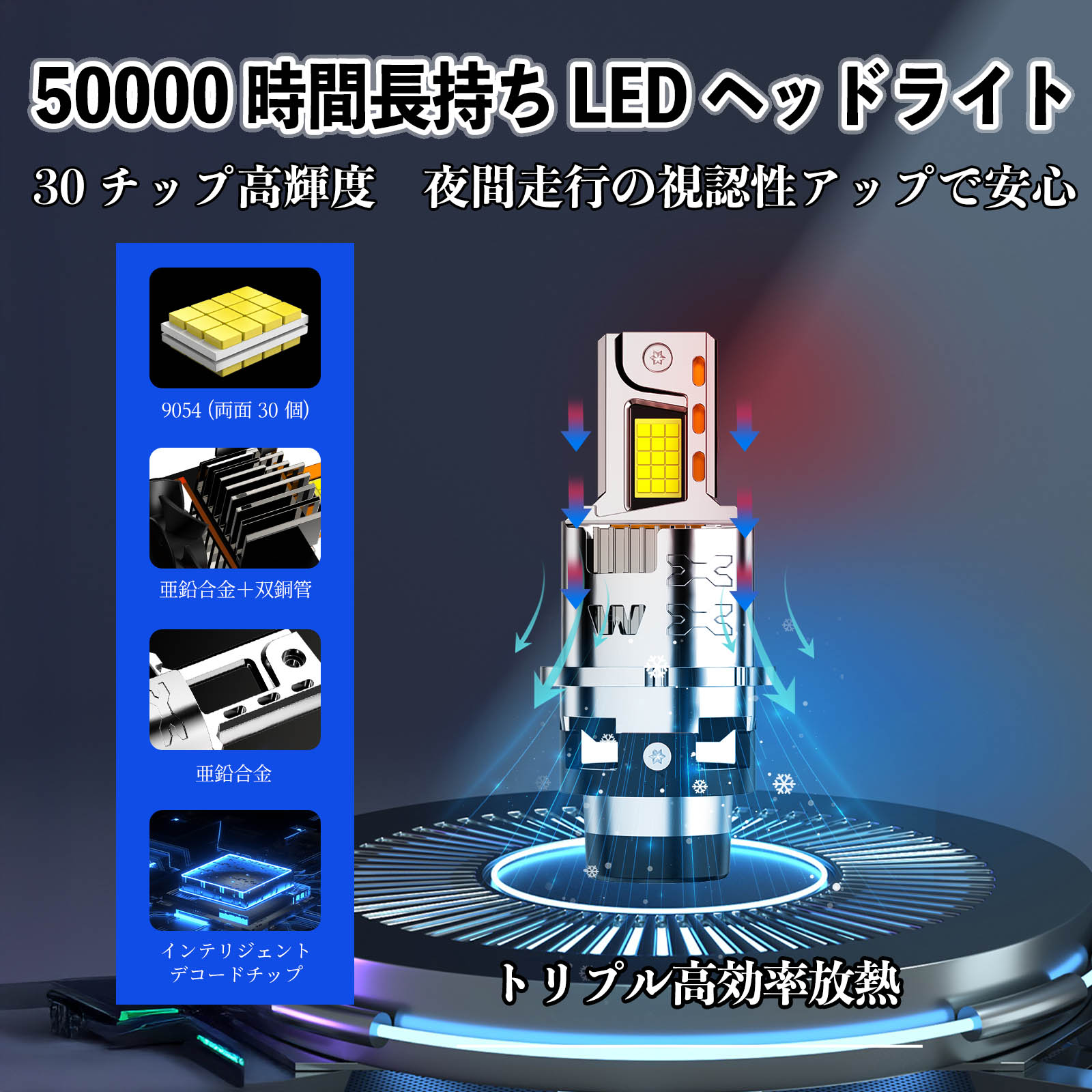 マツダ アクセラスポーツ BK3P BK5P BKEP BM BL# LED バルブ ヘッドライト フォグランプ ホワイト D2S/R D4S/R 爆光 Hi/Lo FOG 12V ファンレス WeCar |  | 06