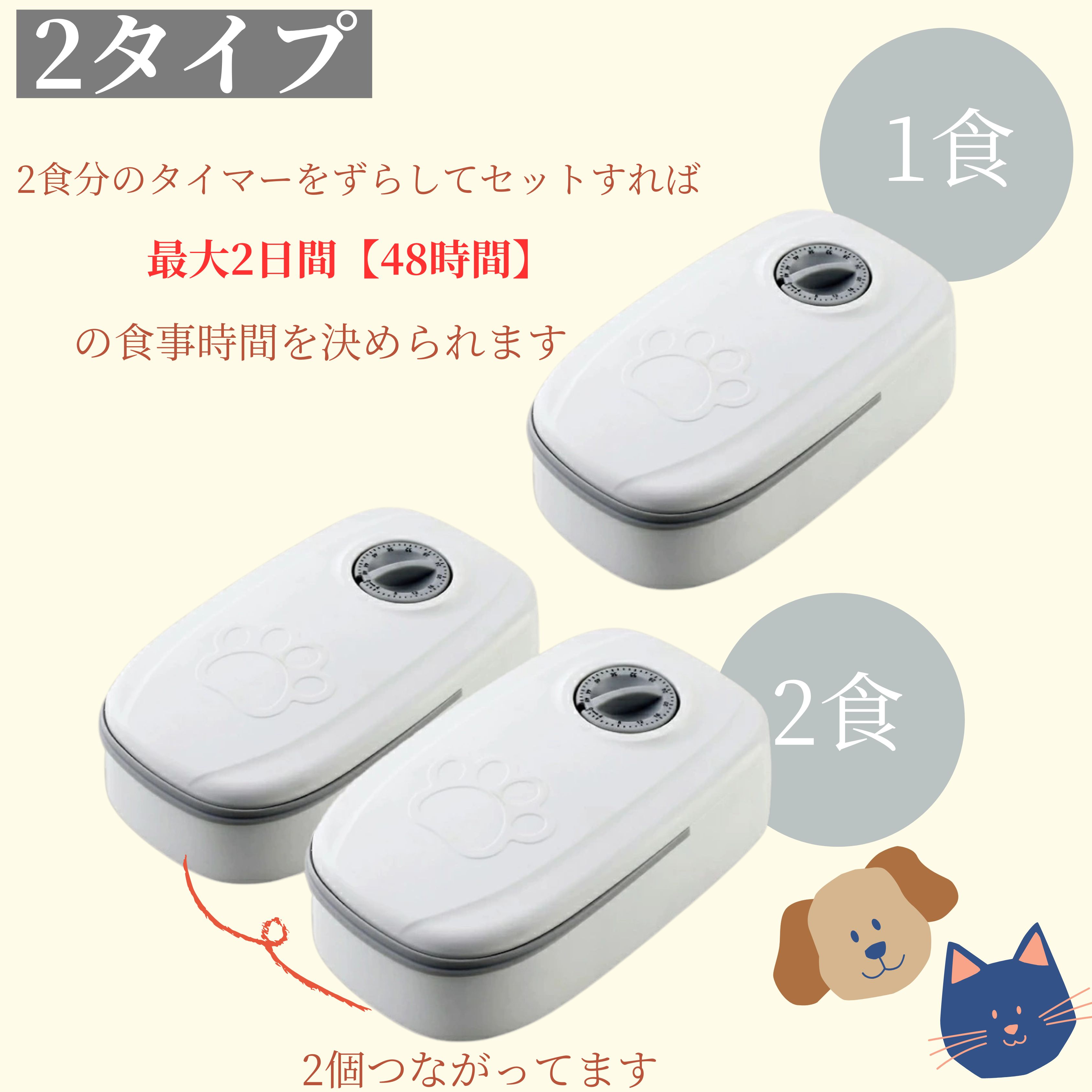 自動給餌器 タイマー式 犬 猫 1食 2食 自...の詳細画像3