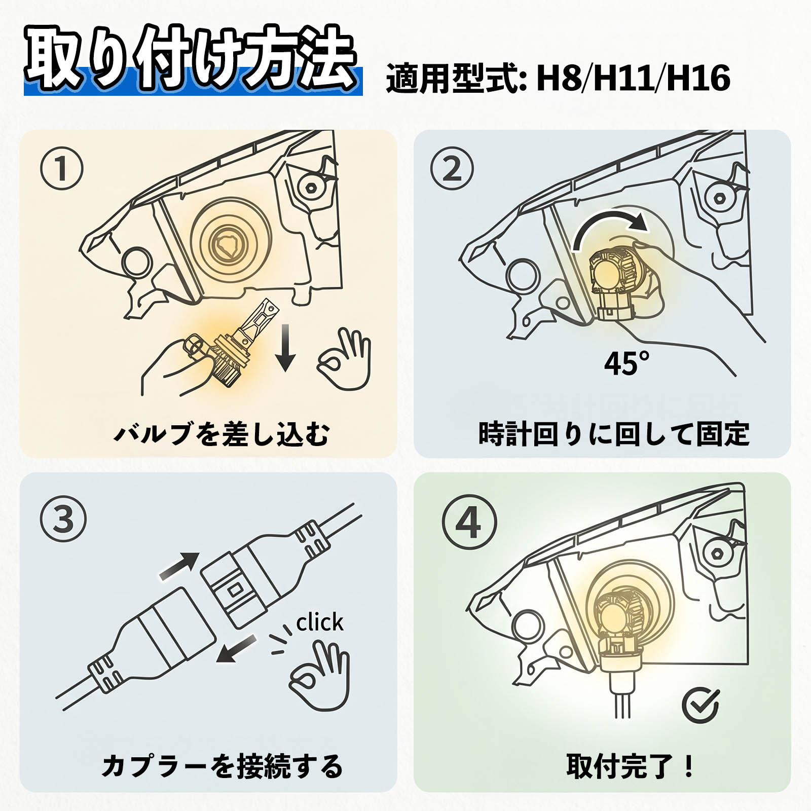 ホンダ N −BOXプラス H8 H11 H16 LED フォグランプ 車用 CSP LED
