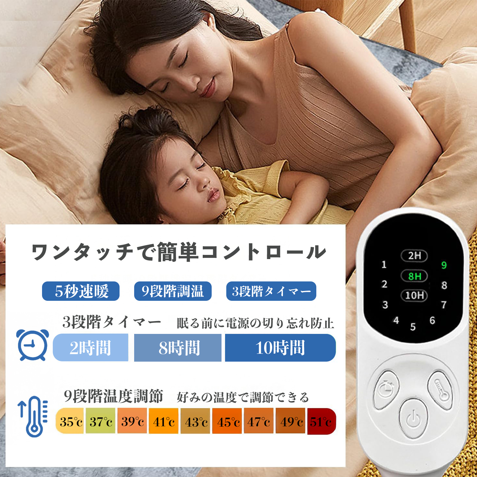 日産 サクラ B6AW型 電気毛布 ブランケット 敷き 掛け 9段階温度調節