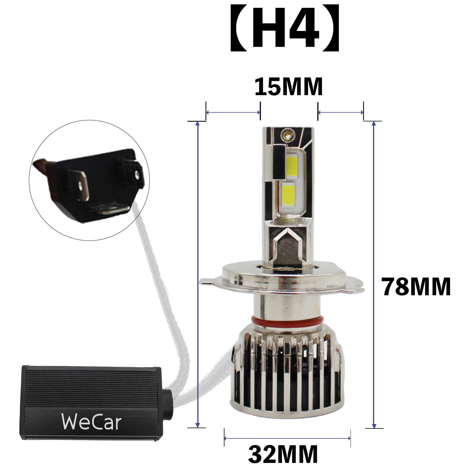 ハスラー MR52S MR92S 新型 ハイブリッドG LED ヘッドライト バルブ H4 Hi/Lo 6500K 車検対応 新基準対応 1年保証｜wecar｜02