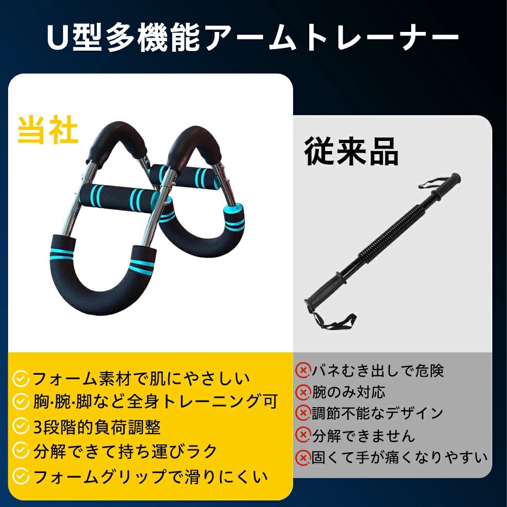 筋トレ アームバー エキスパンダー 大胸筋トレーニング器具 握力