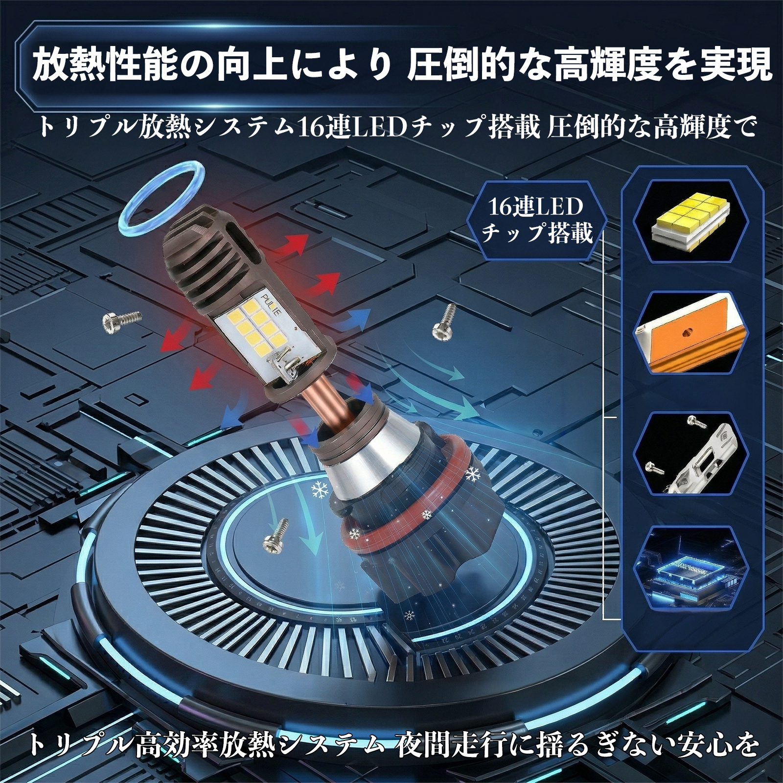 スズキ アドレスV125S CF4MA PH11 バイク LED ヘッドライト ヘッドライトバルブ バルブ Hi/Lo 切替 高輝度 AC/DC12V ホワイト 純白光 1個 WeCar 関連画像4