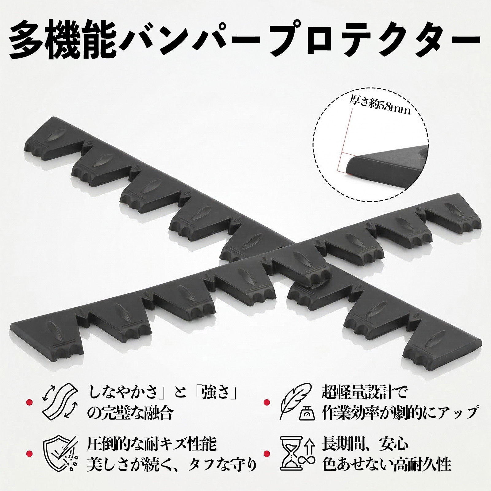 汎用車種 ボルテックスジェネレータ シェブロン形状 実効空力デバイス リアディフューザー ブラック 2本セット WeCar 関連画像4