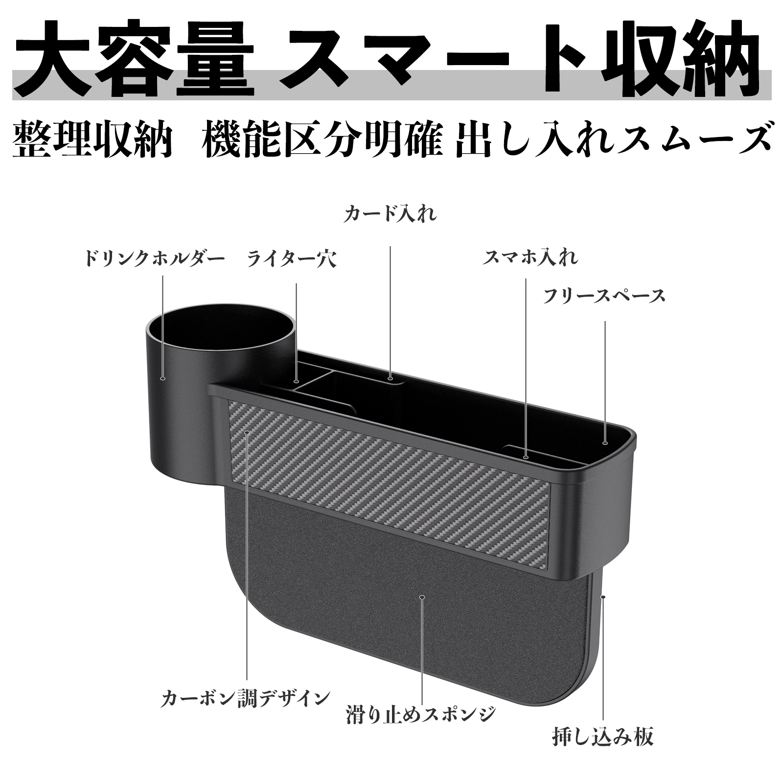 トヨタ アイシス NM ZNM10系 隙間収納ボックス 車用 シートサイド