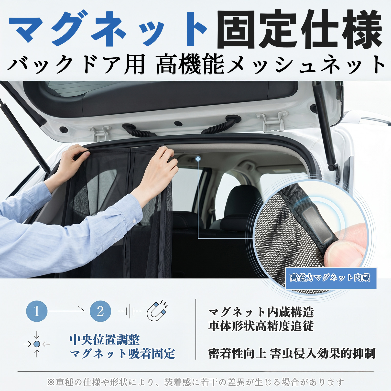 スズキ ハスラー 防虫ネット 車用 マグネット ファスナー メッシュ 虫