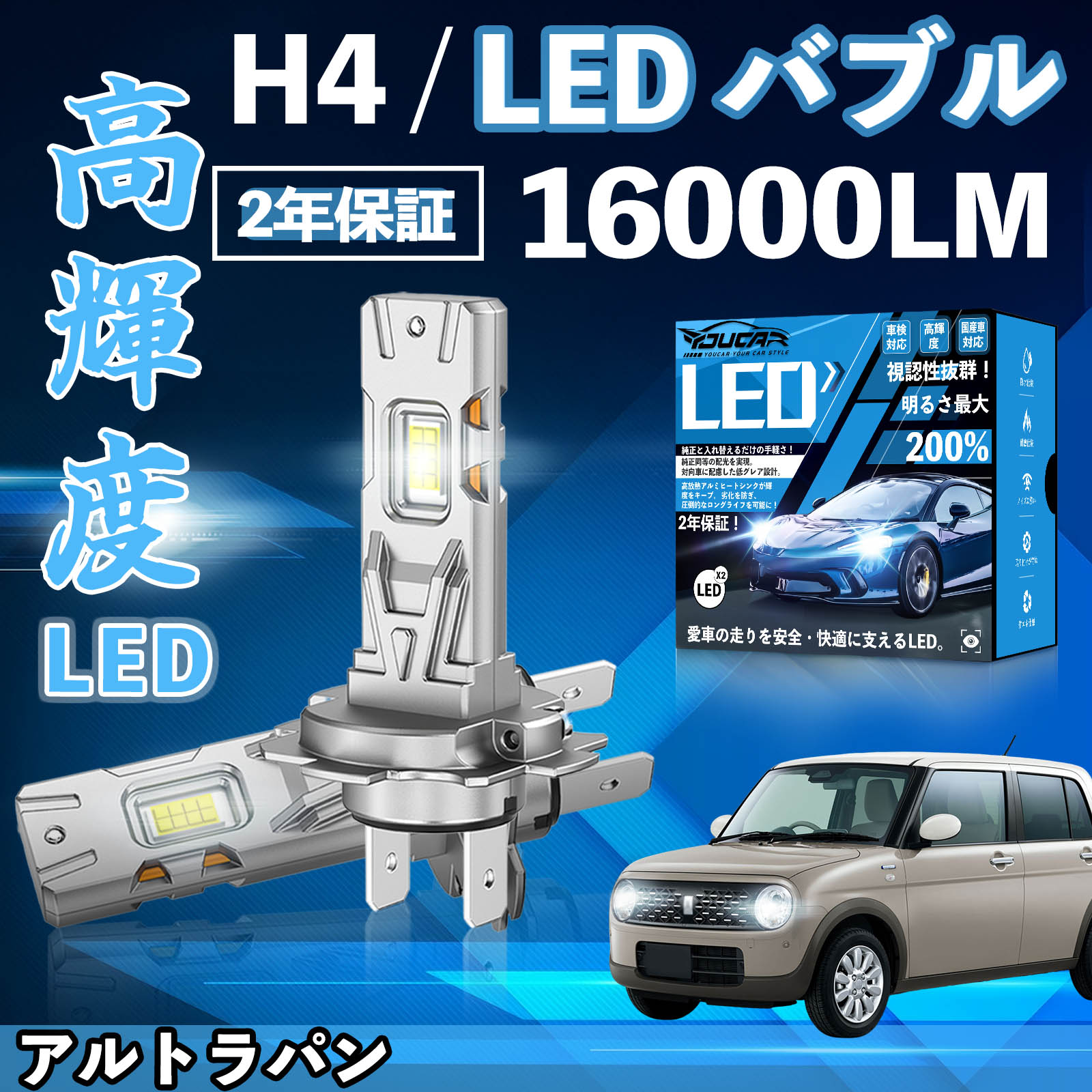 �A���g���p�� HE21S HE22S E33S LED �o���u �w�b�h���C�g �t�H�O�����v �z���C�g H1 H4 H19 HIR2 HB3 HB4 H7 H11 H8 H16 ���� Hi/Lo FOG 12V �t�@�����X WeCar