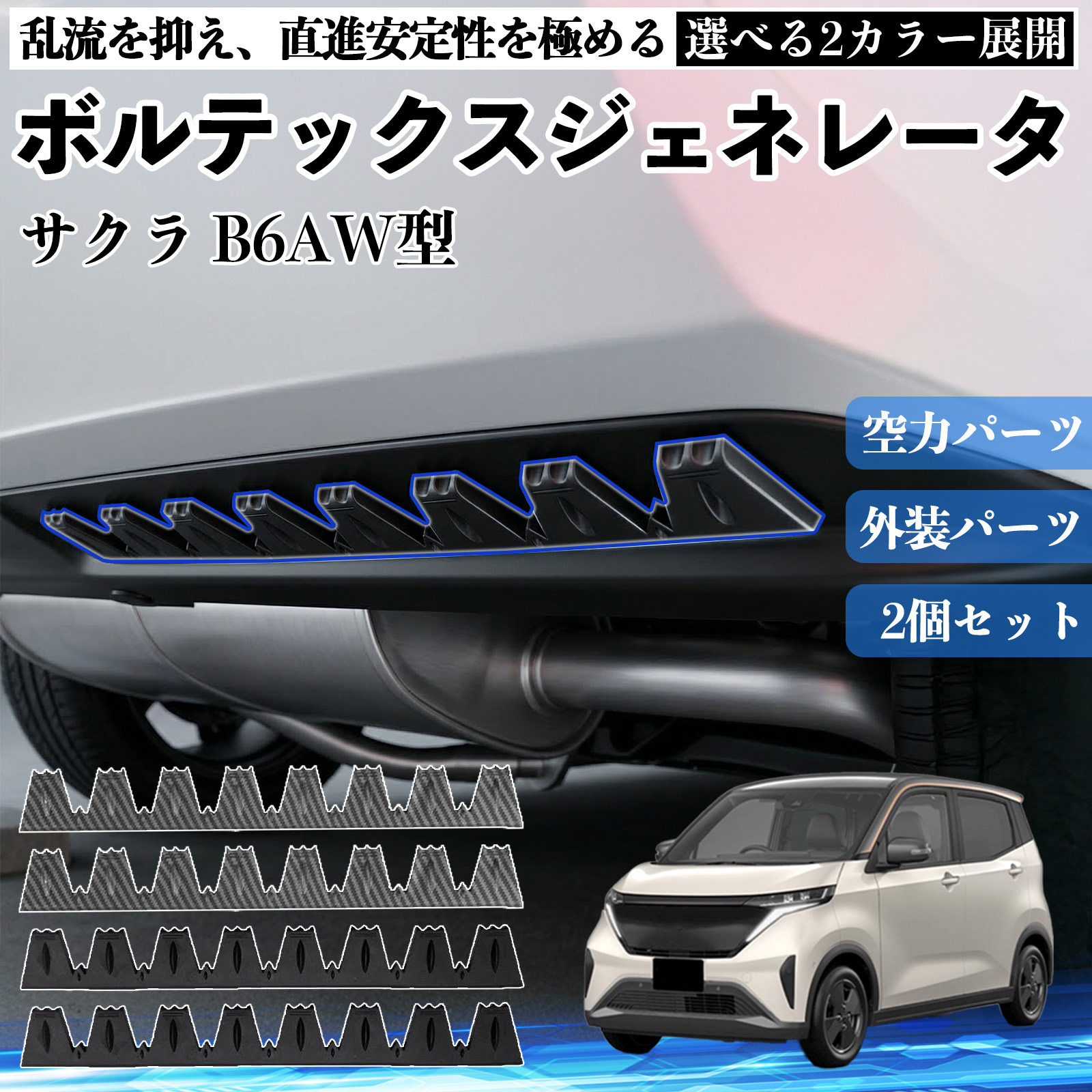 日産 サクラ B6AW型 ボルテックスジェネレータ シェブロン形状 実効