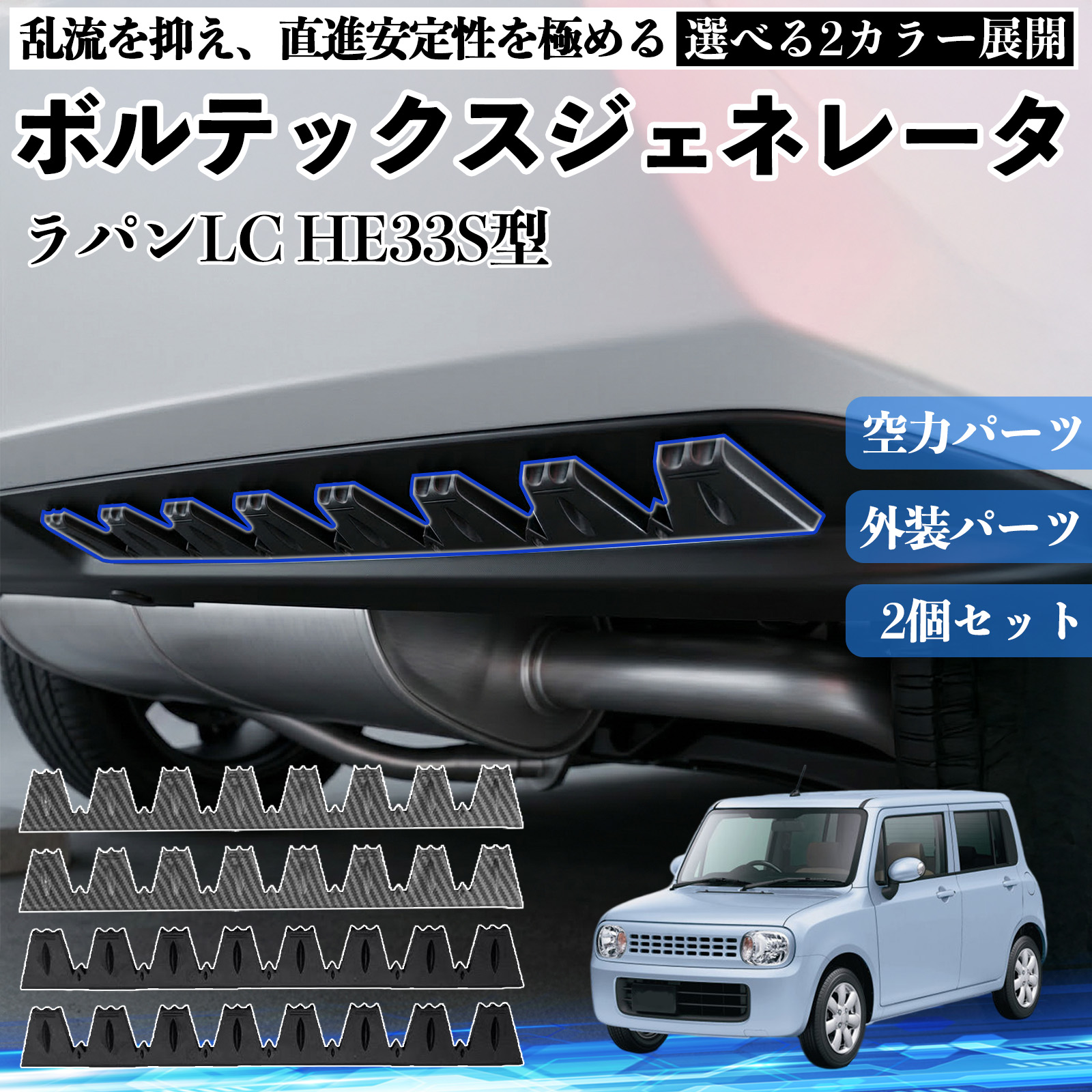 スズキ ラパンLC HE33S型 ボルテックスジェネレータ シェブロン形状