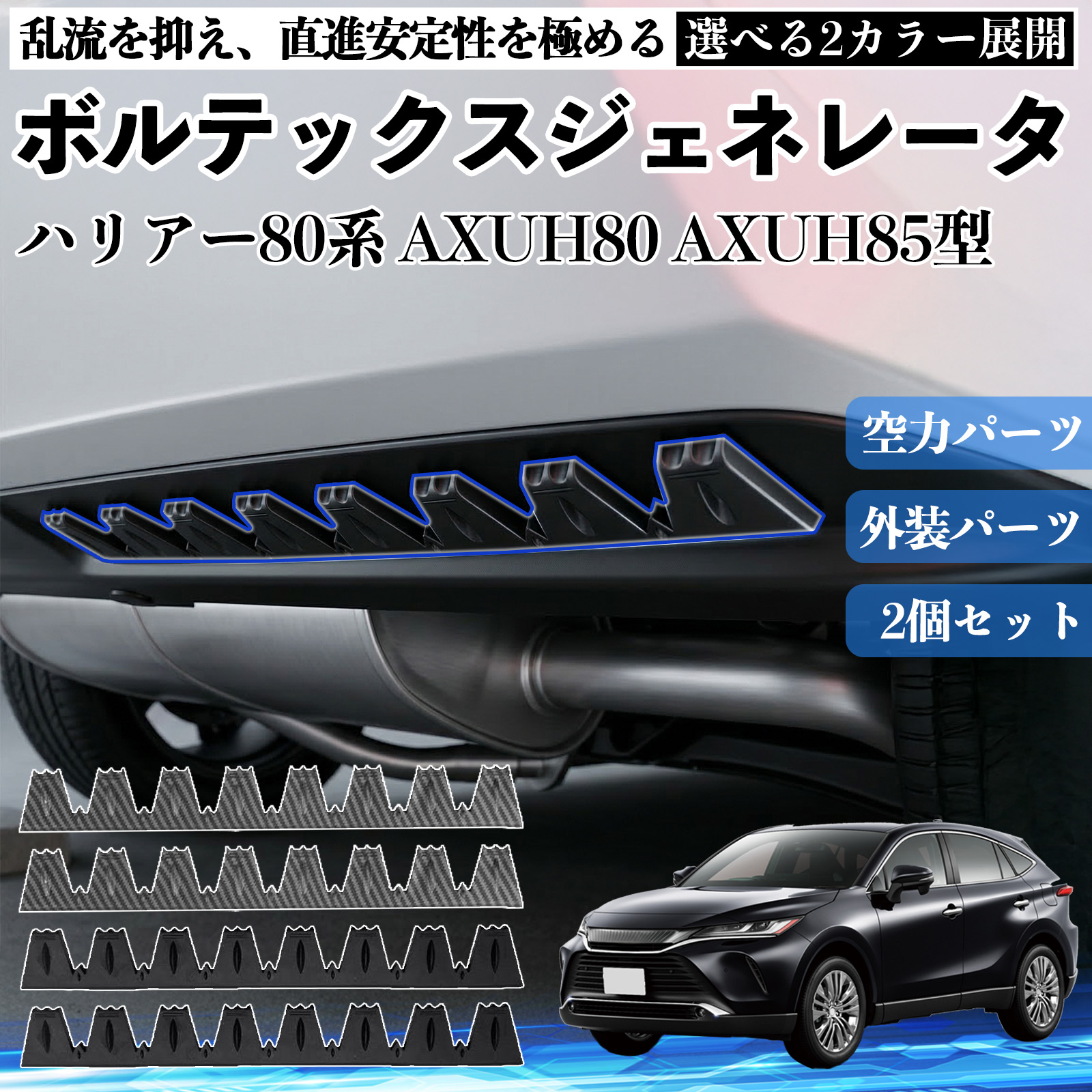 ヴェハリアー　セット トヨタ ハリアー80系 AXUH80 AXUH85型 ボルテックスジェネレータ