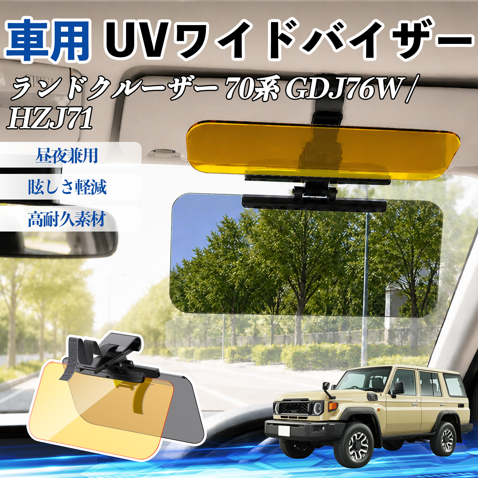 トヨタ ランドクルーザー 70系 GDJ76W / HZJ71 UVワイドバイザー サン