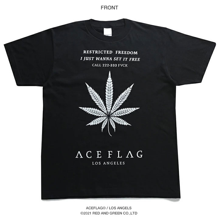 ACE FLAG Tシャツ 半袖 大きいサイズ ビッグシルエット エースフラッグ おしゃれ かっこいい マリファナ 大麻 ロゴ ヒップホップ ストリート系 ブランド｜weekindenim｜12