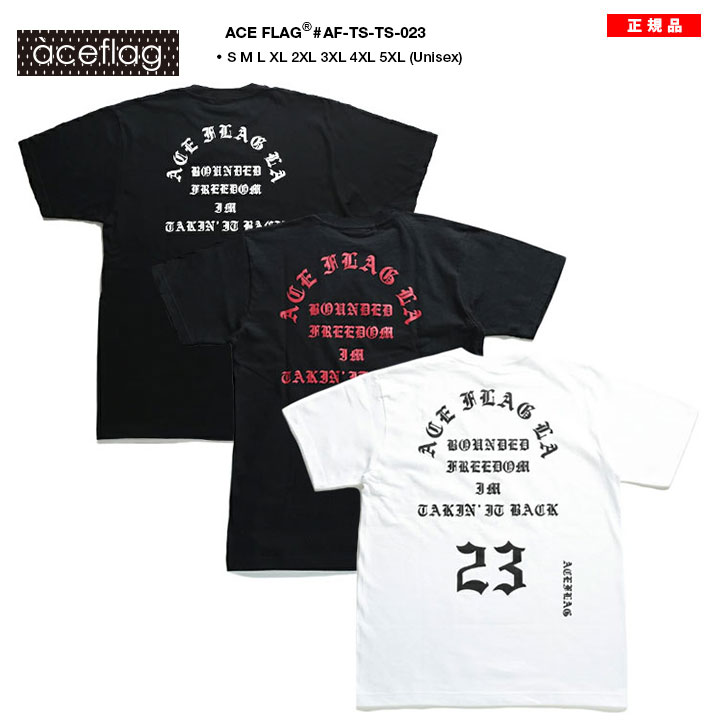 ACE FLAG Tシャツ 半袖 大きいサイズ ビッグシルエット エースフラッグ おしゃれ かっこいい ナンバー 23 ロゴT ヒップホップ ファッション ダンス ストリート系｜weekindenim｜04