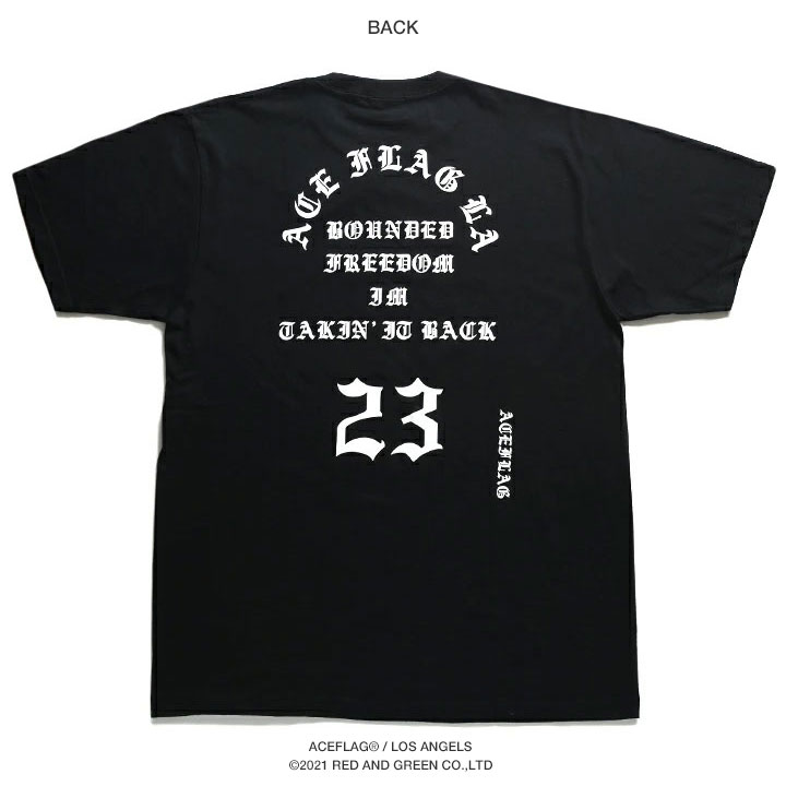 ACE FLAG Tシャツ 半袖 大きいサイズ ビッグシルエット エースフラッグ おしゃれ かっこいい ナンバー 23 ロゴT ヒップホップ ファッション ダンス ストリート系｜weekindenim｜15