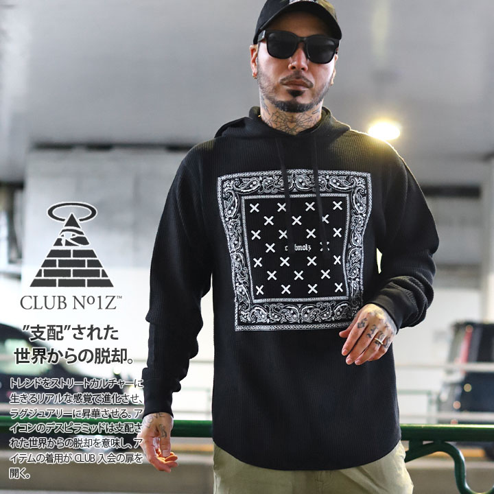 クラブノイズ CLUB NO1Z ロンT 長袖Tシャツ ペイズリー柄 バンダナ柄