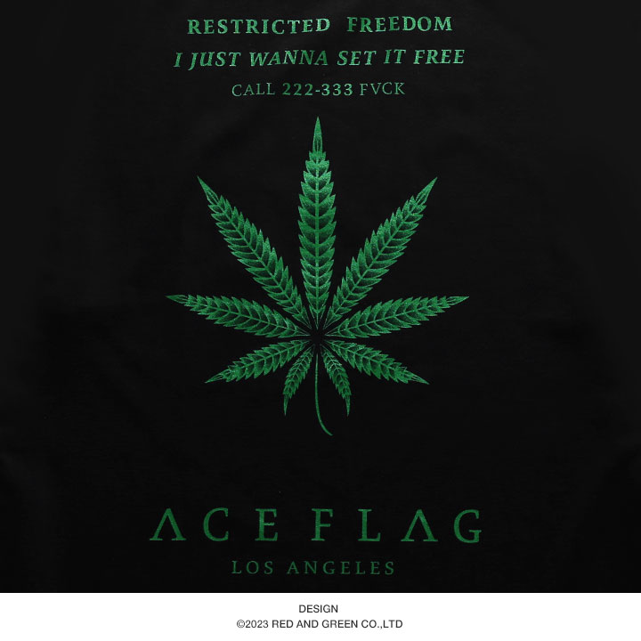 ACE FLAG Tシャツ 半袖 大きいサイズ エースフラッグ シンプル 大麻 マリファナ ヘンプ ロゴ チカーノ ローライダー｜weekindenim｜13