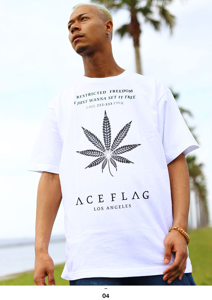 ACE FLAG Tシャツ 半袖 大きいサイズ エースフラッグ シンプル 大麻 マリファナ ヘンプ ロゴ チカーノ ローライダー｜weekindenim｜08