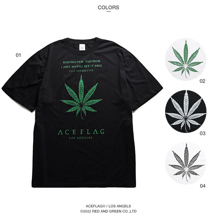 ACE FLAG Tシャツ 半袖 大きいサイズ エースフラッグ シンプル 大麻 マリファナ ヘンプ ロゴ チカーノ ローライダー｜weekindenim｜10