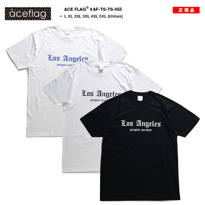 ACE FLAG Tシャツ 半袖 大きいサイズ エースフラッグ シンプル 西海岸 Los Angeles ロサンゼルス ギャング スラング クリップス｜weekindenim｜03