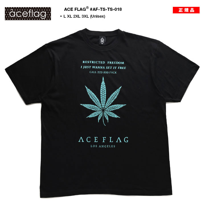 ACE FLAG Tシャツ 半袖 大きいサイズ エースフラッグ ミントグリーン ミント ブルー オーバーサイズ 大麻 マリファナ ヘンプ ロゴ｜weekindenim｜04