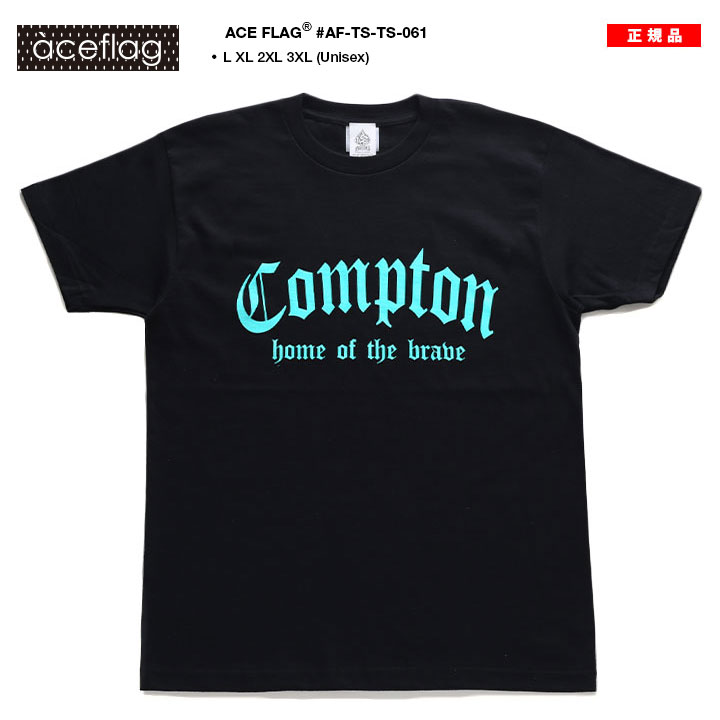 ACE FLAG Tシャツ 半袖 大きいサイズ エースフラッグ シンプル ビッグシルエット オーバーサイズ Compton コンプトン ロゴ グリーン系 ミント｜weekindenim｜04