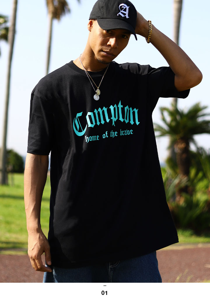 ACE FLAG Tシャツ 半袖 大きいサイズ エースフラッグ シンプル ビッグシルエット オーバーサイズ Compton コンプトン ロゴ グリーン系 ミント｜weekindenim｜07