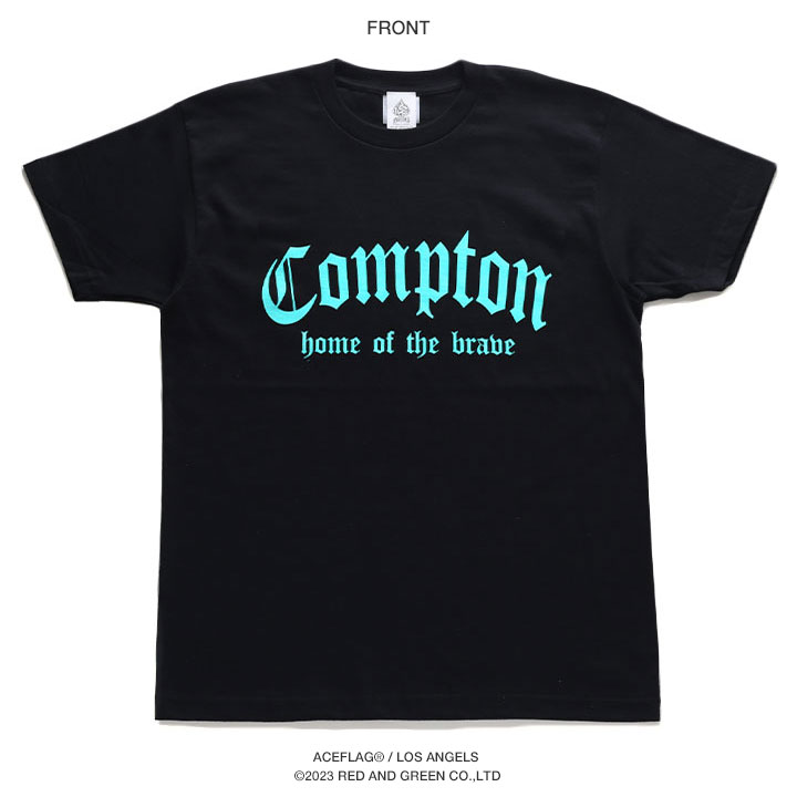 ACE FLAG Tシャツ 半袖 大きいサイズ エースフラッグ シンプル ビッグシルエット オーバーサイズ Compton コンプトン ロゴ グリーン系 ミント｜weekindenim｜11