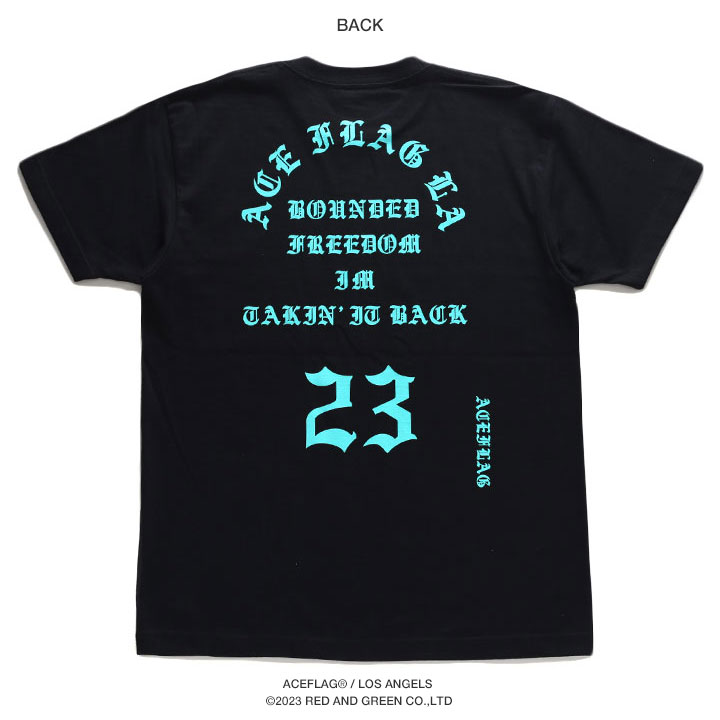 ACE FLAG Tシャツ 半袖 大きいサイズ エースフラッグ シンプル ビッグシルエット オーバーサイズ Pablo パブロ ナンバー 23 ロゴ グリーン系 ミント｜weekindenim｜12