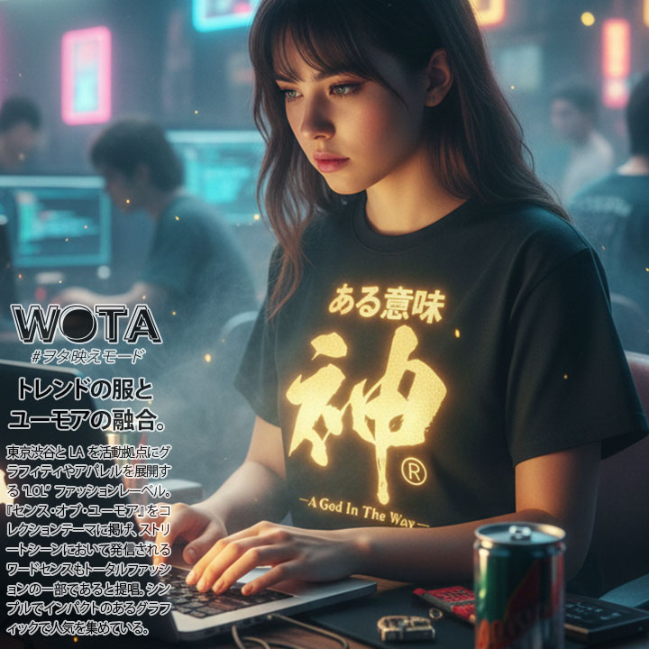 ある意味神 Tシャツ 半袖 大きいサイズ 和柄 漢字 神 神様 ロゴ ヲタ 