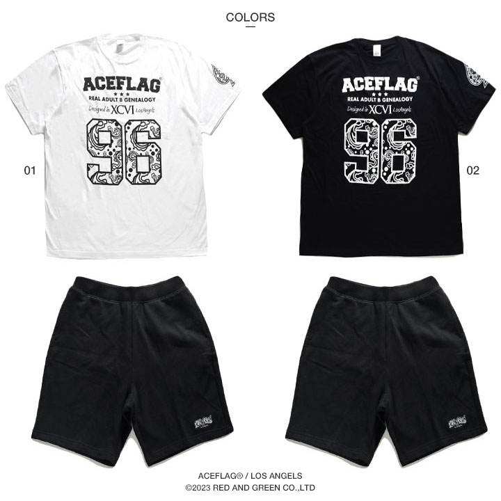 ACEFLAG ACE FLAG 上下セット 半袖 ブランド Tシャツ ハーフ