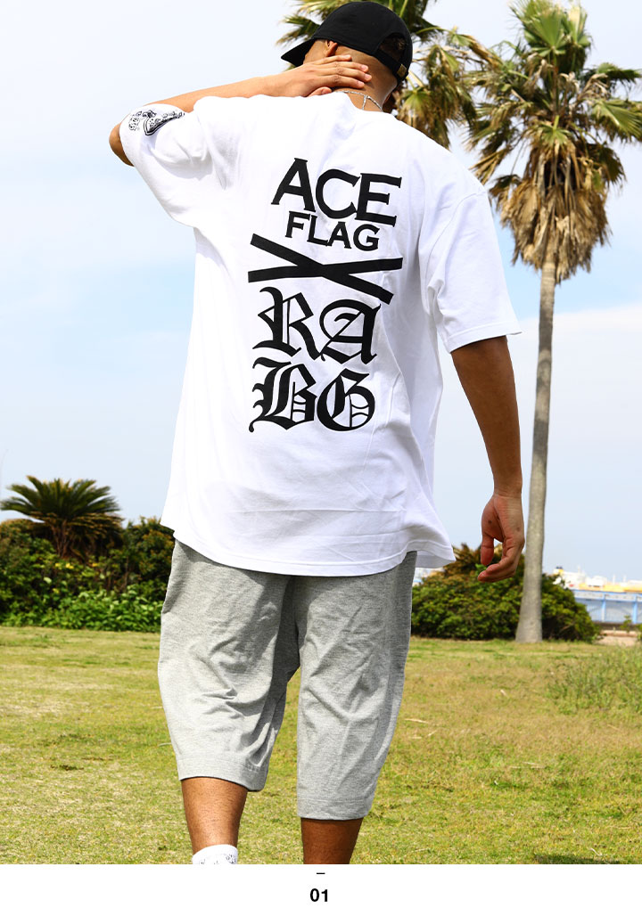 ACE FLAG 上下セット 半袖 ブランド Tシャツ ハーフパンツ 上下 大きいサイズ エースフラッグ セットアップ パンツ スウェット ナンバー 23 カリフォルニア LA｜weekindenim｜05