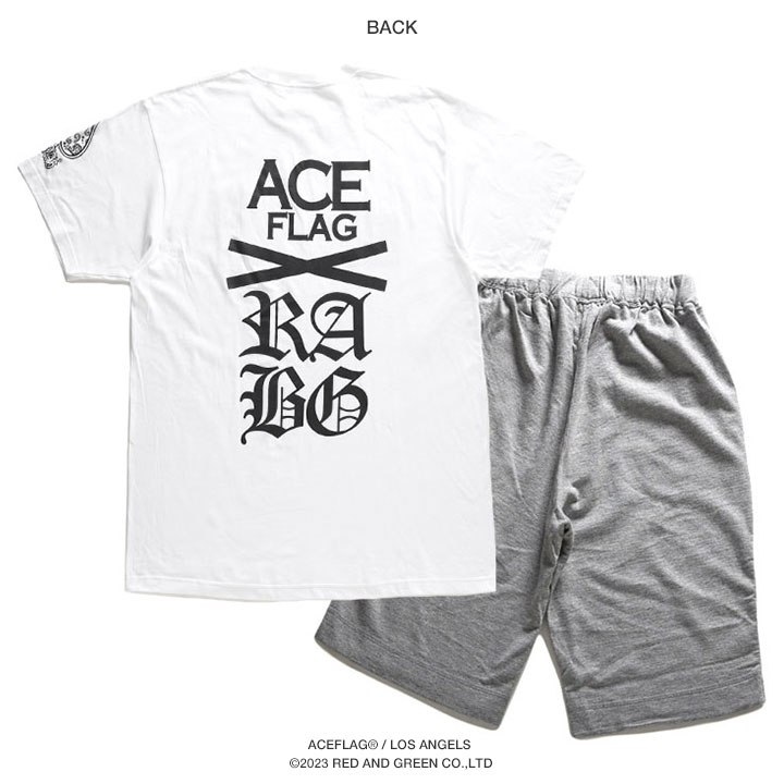 ACE FLAG 上下セット 半袖 ブランド Tシャツ ハーフパンツ 上下 大きいサイズ エースフラッグ セットアップ パンツ スウェット ナンバー 23 カリフォルニア LA｜weekindenim｜11