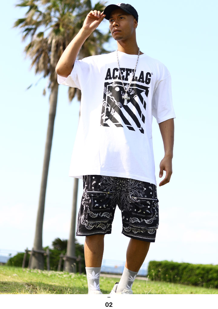 入手困難 エースフラッグ ACEFLAG セットアップ 半袖 ペイズリー 楽天市場】ACE FLAG 上下セット 半袖 ブランド Tシャツ ハーフ