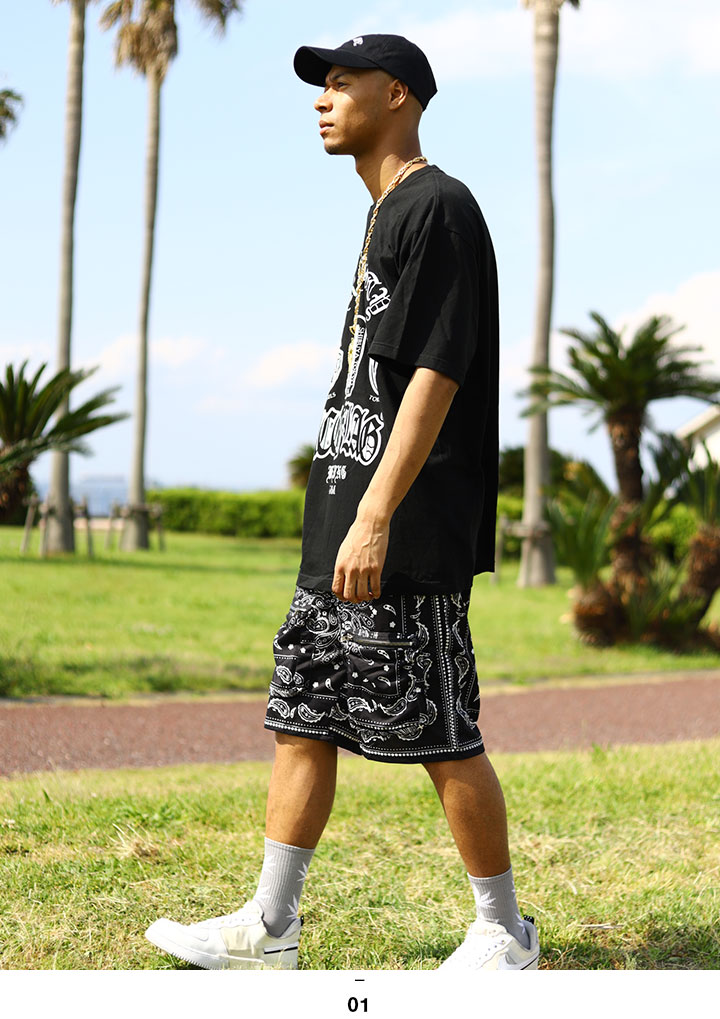 最大65%OFFクーポン ACE FLAG 上下セット 半袖 ブランド Tシャツ ハーフパンツ 上下 メンズ 春夏用 黒 大きいサイズ エースフラッグ  セットアップ LA ペイズリー柄 Pablo パブロ エメラルドグリーン b系 ヒップホップ ファッション ダンス ストリート系 2023春夏 新作  AF ...