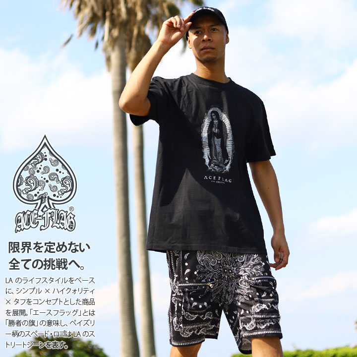 ACE FLAG 上下セット 半袖 ブランド Tシャツ ハーフパンツ 上下 大きい