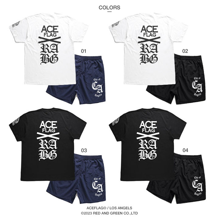 ACEFLAG（エースフラッグ） 上下セット 半袖 ブランド Tシャツ ハーフ