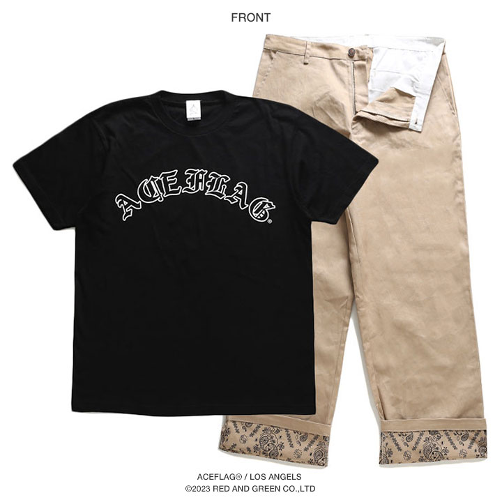 ACE FLAG 上下セット 半袖 ブランド Tシャツ チノパン ロングパンツ 上下 セットアップ 大きいサイズ エースフラッグ おしゃれ ロゴ ペイズリー b系｜weekindenim｜10