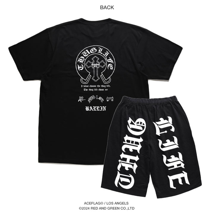 入手困難 エースフラッグ ACEFLAG セットアップ 半袖 馬蹄 ACEFLAG ACE FLAG 上下セット 半袖 ブランド 馬蹄 十字架 クロス