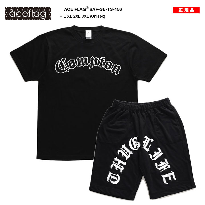 アドーア　ブラック半袖セットアップ　パンツ ACEFLAG（エースフラッグ） 上下セット 半袖 ブランド Tシャツ ハーフ